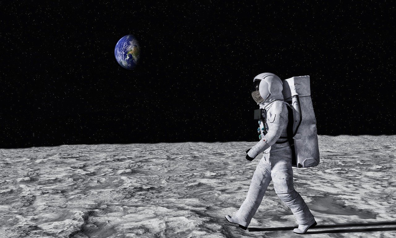 astronaut, moon, surface